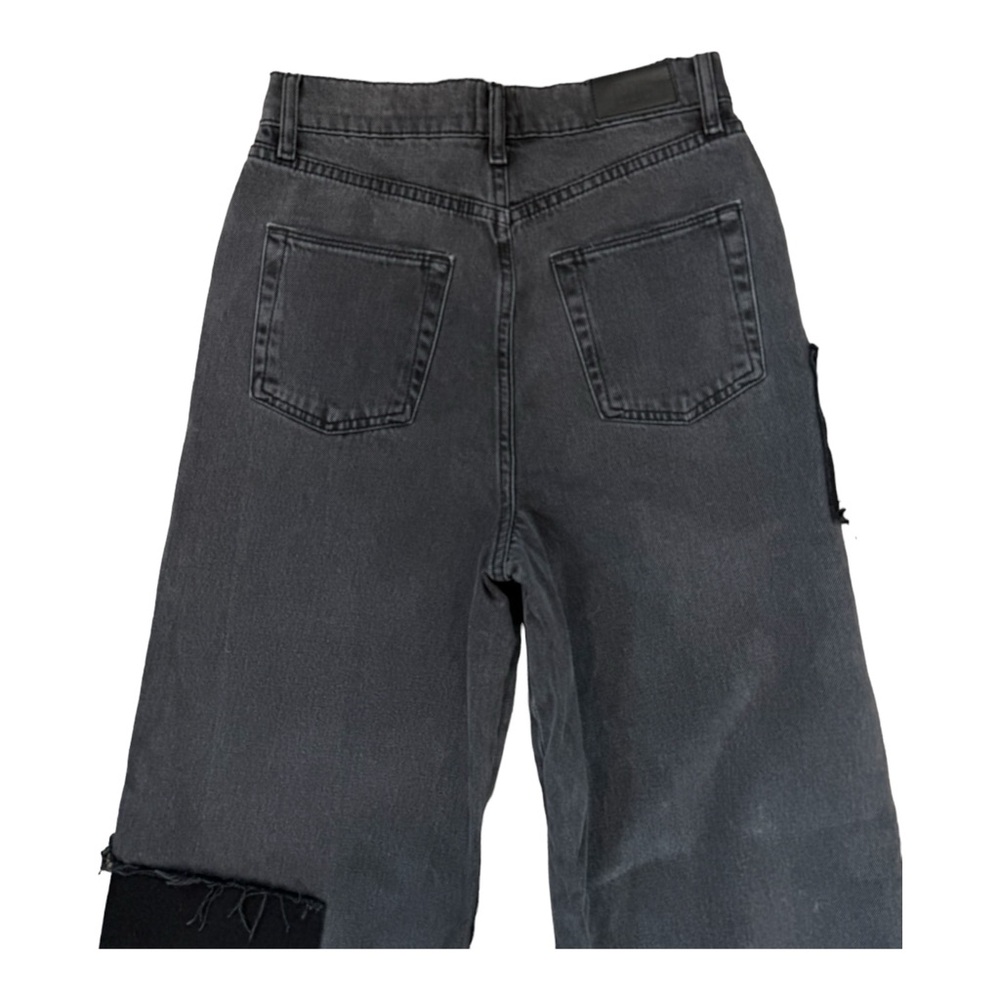 BDG Size 25W 32L Wide Leg Puddle 100% Cotton High Rise Black Patchwork Jeans - Picture 5 of 14